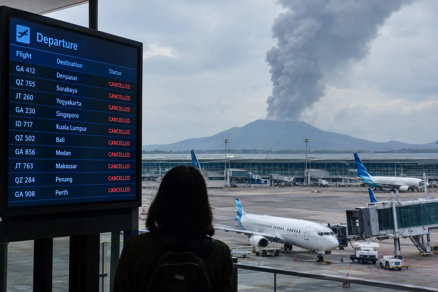 Abu Anak Krakatau Tutup 8 Bandara, Penerbangan RI Terganggu
